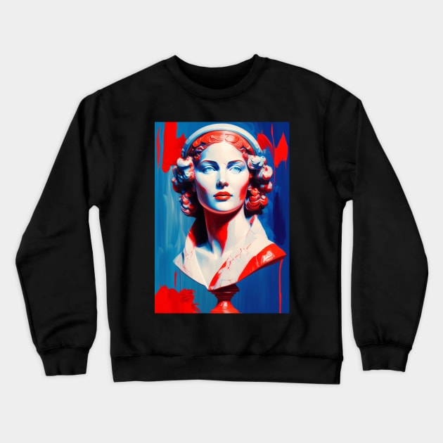 Blue & Red Lady #2 Crewneck Sweatshirt by mateuskria